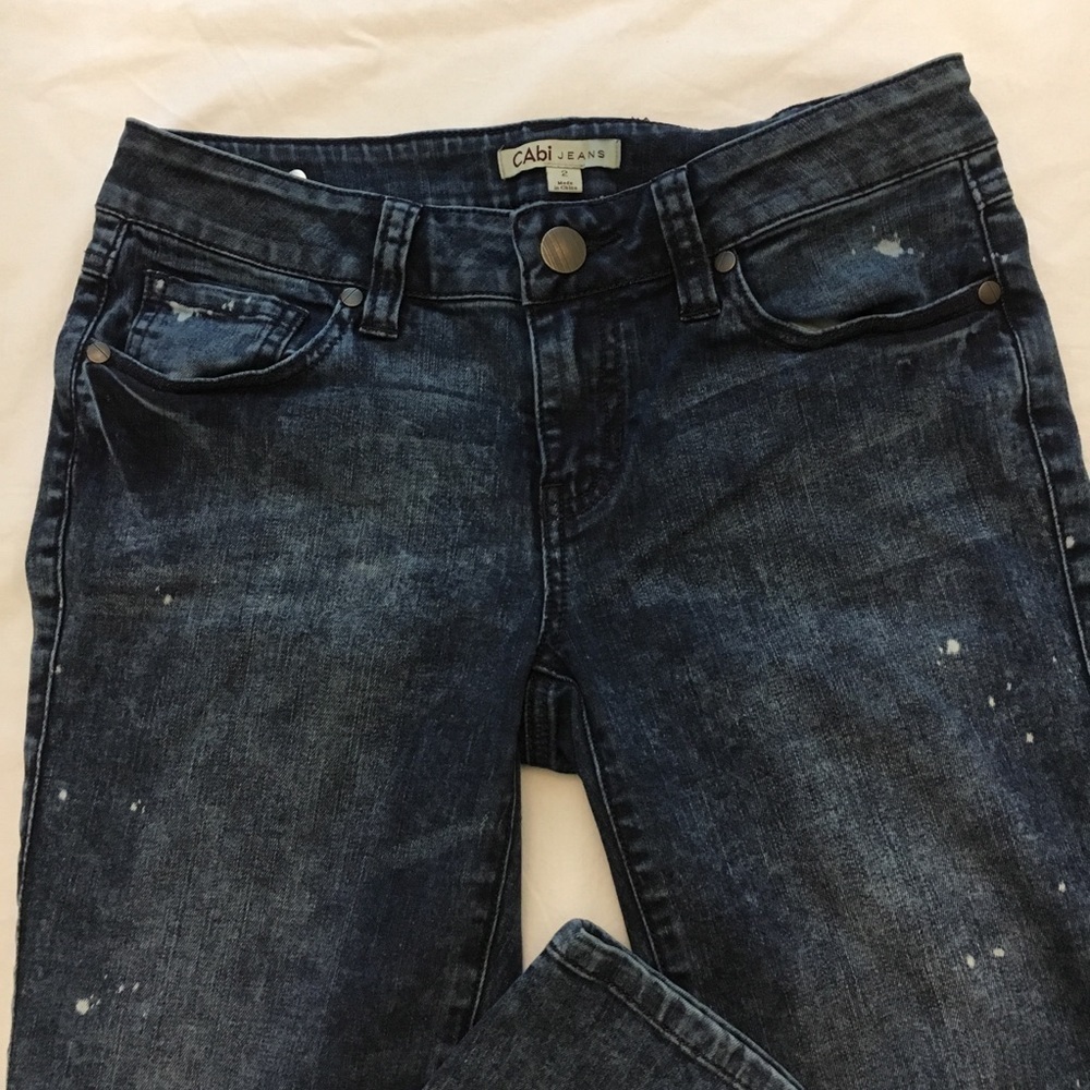CAbi Constellation Wash Paint Skinny Jeans - Sz 2 - Picture 3 of 11
